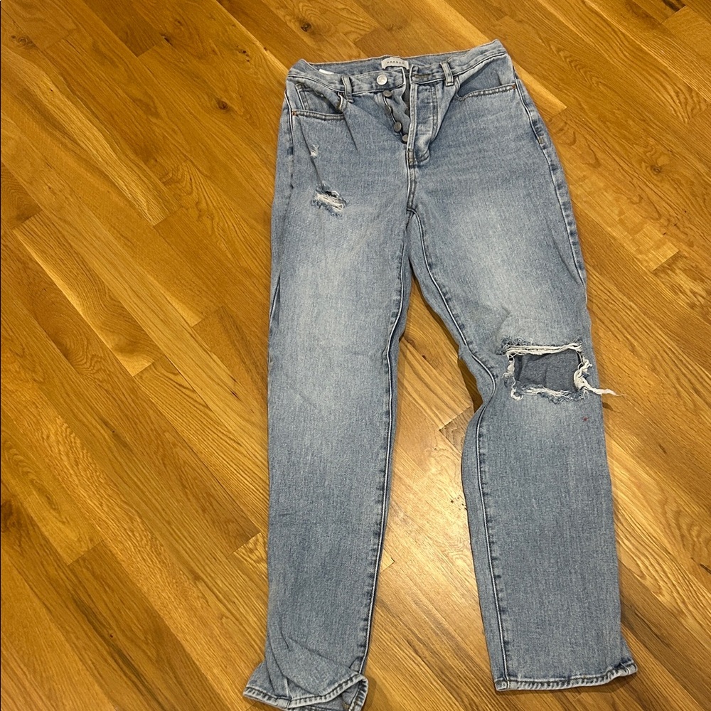 PacSun Light Blue Distressed Straight Leg Jeans